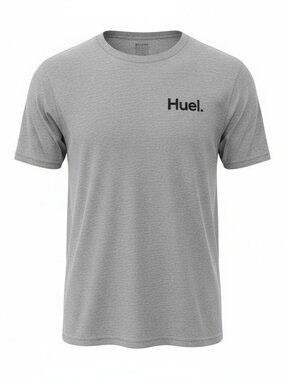 Huel Mens T-Shirt XL Heather Gray Short Sleeve Logo Tee Casual Basic